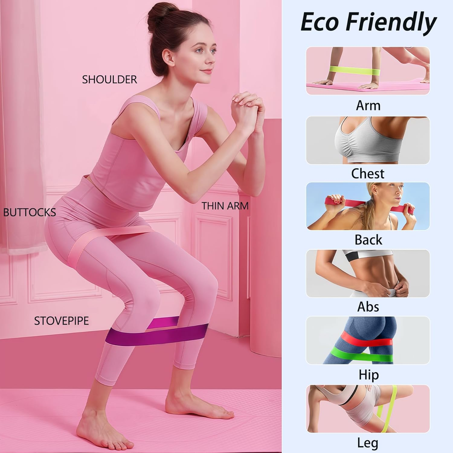 5-Piece Resistance Bands Set - 4 Levels of Resistance for Gym & Home Workouts | Exercise & Fitness Equipment - Multicolor image number 3