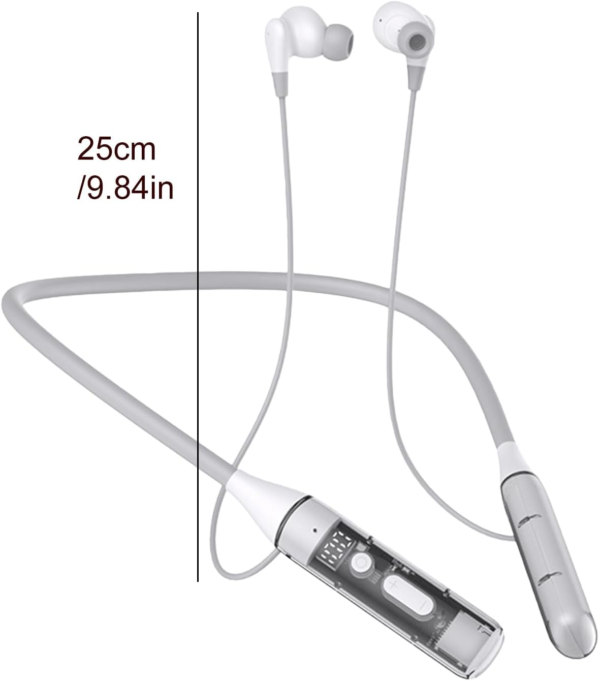 Yulokdwi Neckband Earbuds - In-Ear Earphones with Microphone | Ergonomic Transparent Double Microphone Earphone Headset for Work Sport Home Gym Running Men Women image number 3