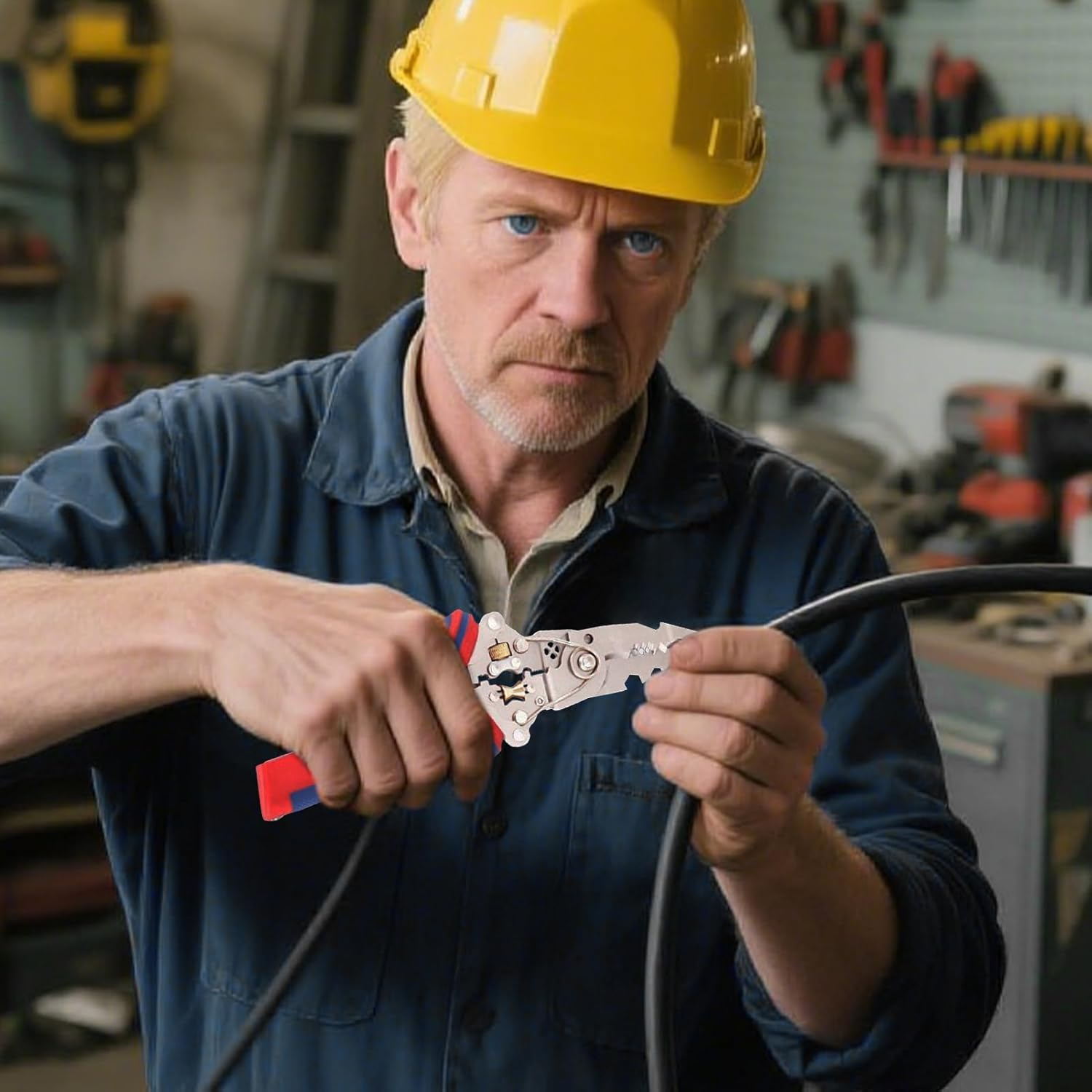 Wire Stripper | Foldable Electrical Pliers | 13-In-1 Electrician Repair Splitter Cable Stripping Tool for Daily Automotive Home Industrial Commercial Marine Electronics image number 1