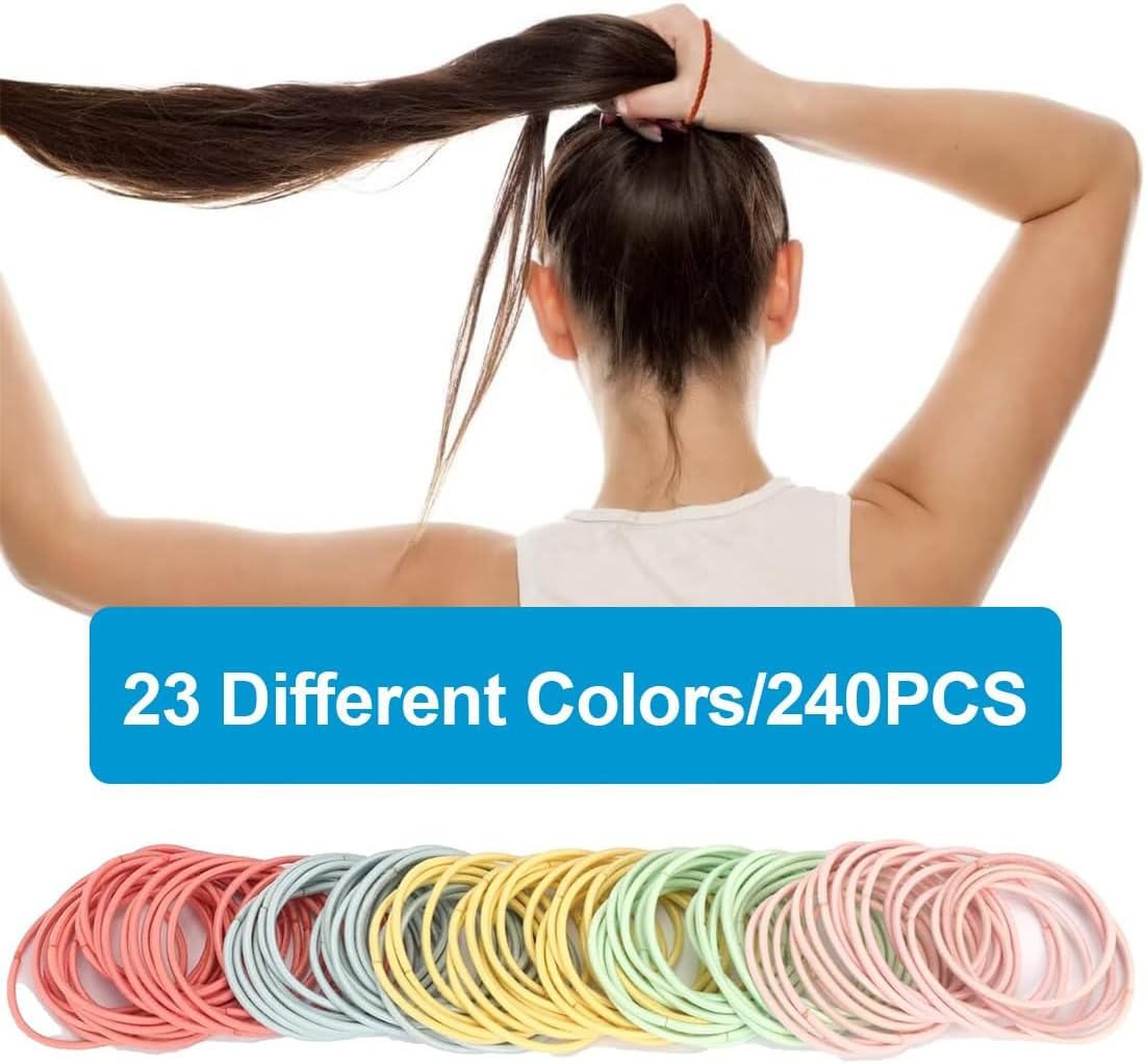 Pack of 240 Girls Hair Bobbles, 23 Colours, 2 Mm Hair Bobbles, Small, Baby Hair Bobbles, Colourful Elastic Hair Bobbles, Non-Metal for Girls and Children image number 5