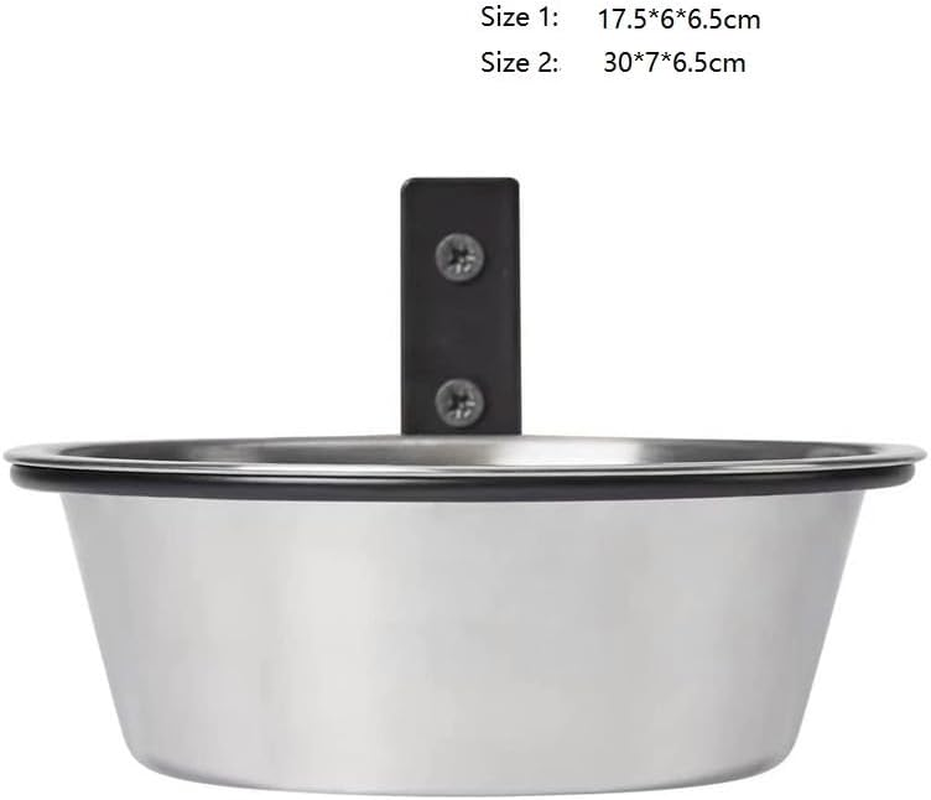 1 Set Wall Mounted Elevated Dog Bowl Pet Feeding Bowl Wall Mount Feeder Dog Bowls for Small Dogs Wall Dog Bowl Elevated Cat Bowls Raised Bolw Stainless Steel Clip (Silvery, 8Inch) image number 1
