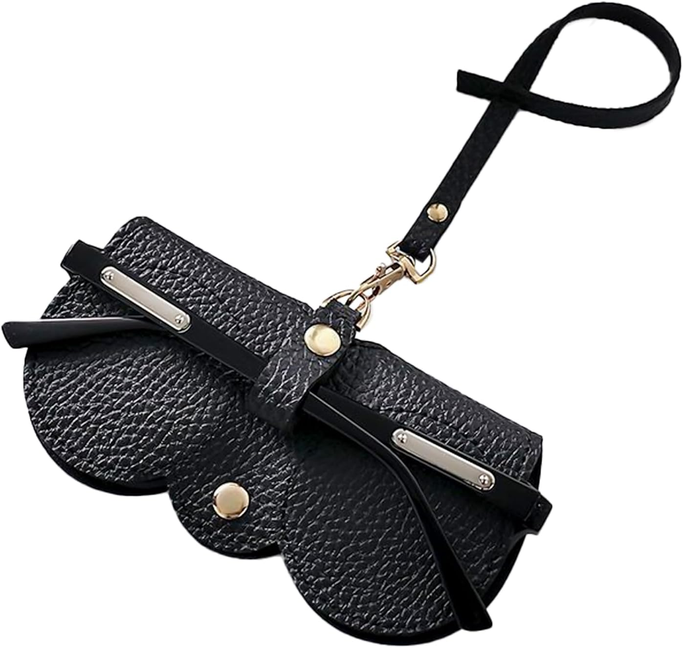 TORMEN Portable Soft Leather Sunglasses Case,Glasses Case Holder Portable with Keychain Hook,Lightweight,Slim, Metal Snap Closure, Versatile Eyeglass Pouch for Types of Glasses image number 5