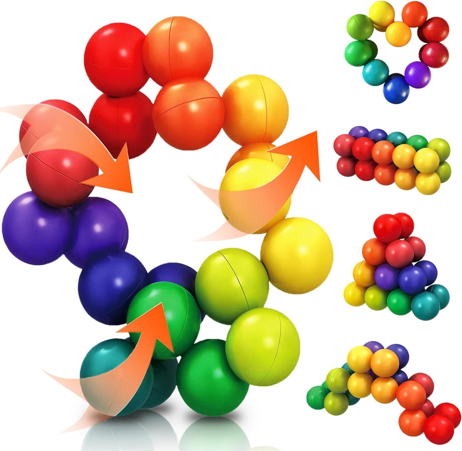 Autism Sensory Fidget Toys, Rainbow Sensory Ball, ADHD Quiet Cool Toy, 3+ Years, Toddler image number 3