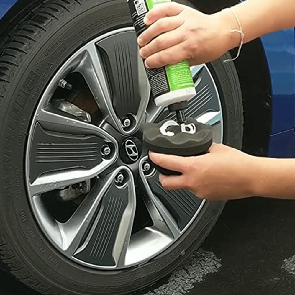 2 Pcs Large Tire Dressing Applicator Pad,Tire Shine Applicator Dressing Pad,Durable and Reusable Hex-Grip Tire Detailing Tool for Applying Tire Shine