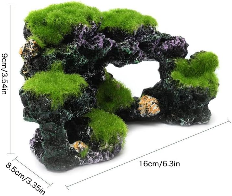 Fish Tank Decorations Fish Tank Cave Moss Bridge Decor Aquarium Rockery Mountain View Coral Reef Rock Landscape Underwater Ornament