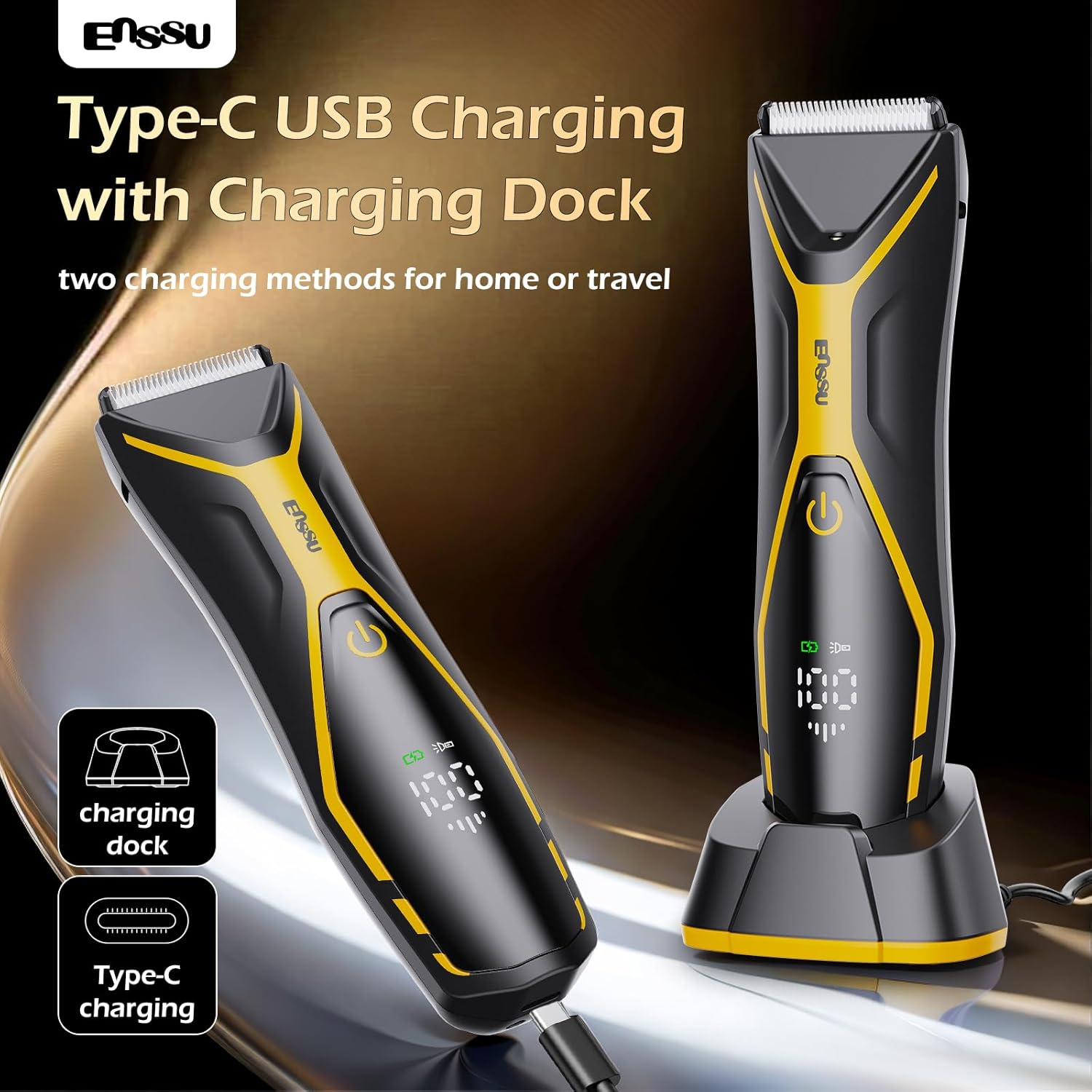 Trimmer for Men,Manscape Body Hair Trimmer,Electric Ball Shavers with Ceramic Blades & BLADELOCK&trade;, Pubic Hair Groomer IPX7 Waterproof Wet or Dry Use for Groin/Legs/Chest image number 5