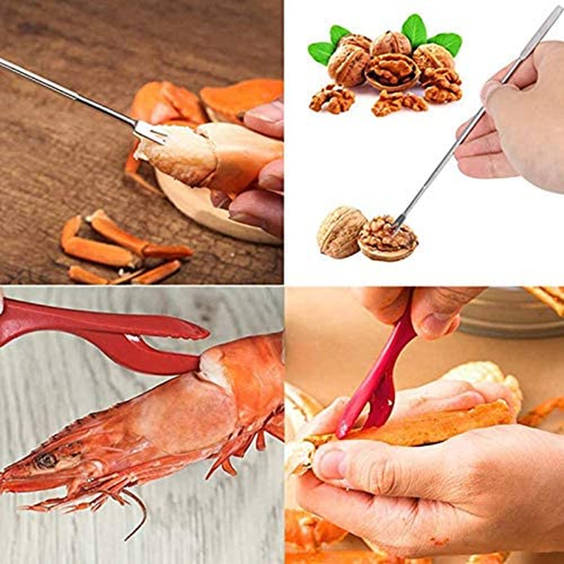 FYJIDY 12Pcs Seafood Tools Set,Seafood Cracker Set Includes Includes 4 Lobster Shellers, 4 Crab Leg Forks, 2 Seafood Tongs,2 Seafood Scissors and 1 Storage Bag image number 6