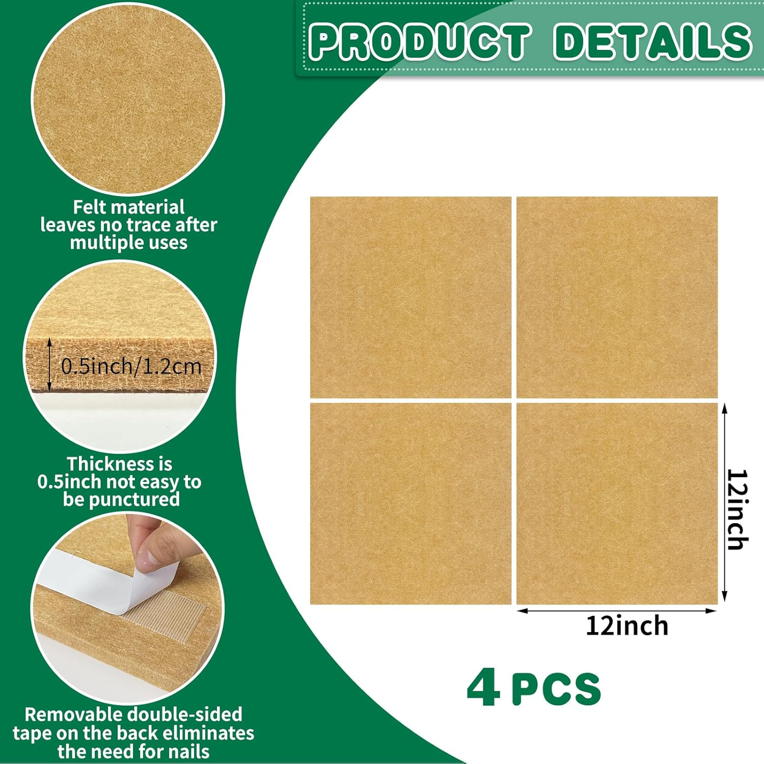 Dart Board Wall Protectors Dartboard Surround Cork Self-Adhesive Spliced Wall Surround Board Easy Assembly Dart Surround Cork Dart Board Wall Protector Tan image number 4
