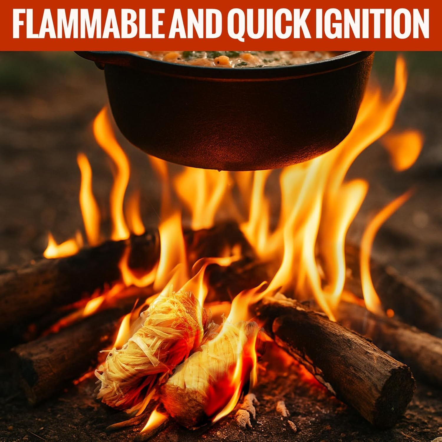 Fire Starters for Fireplace Wood Stove BBQ Campfires Chimney Unique Design Lights Faster Safe for Indoor/Outdoor Use (80) image number 6