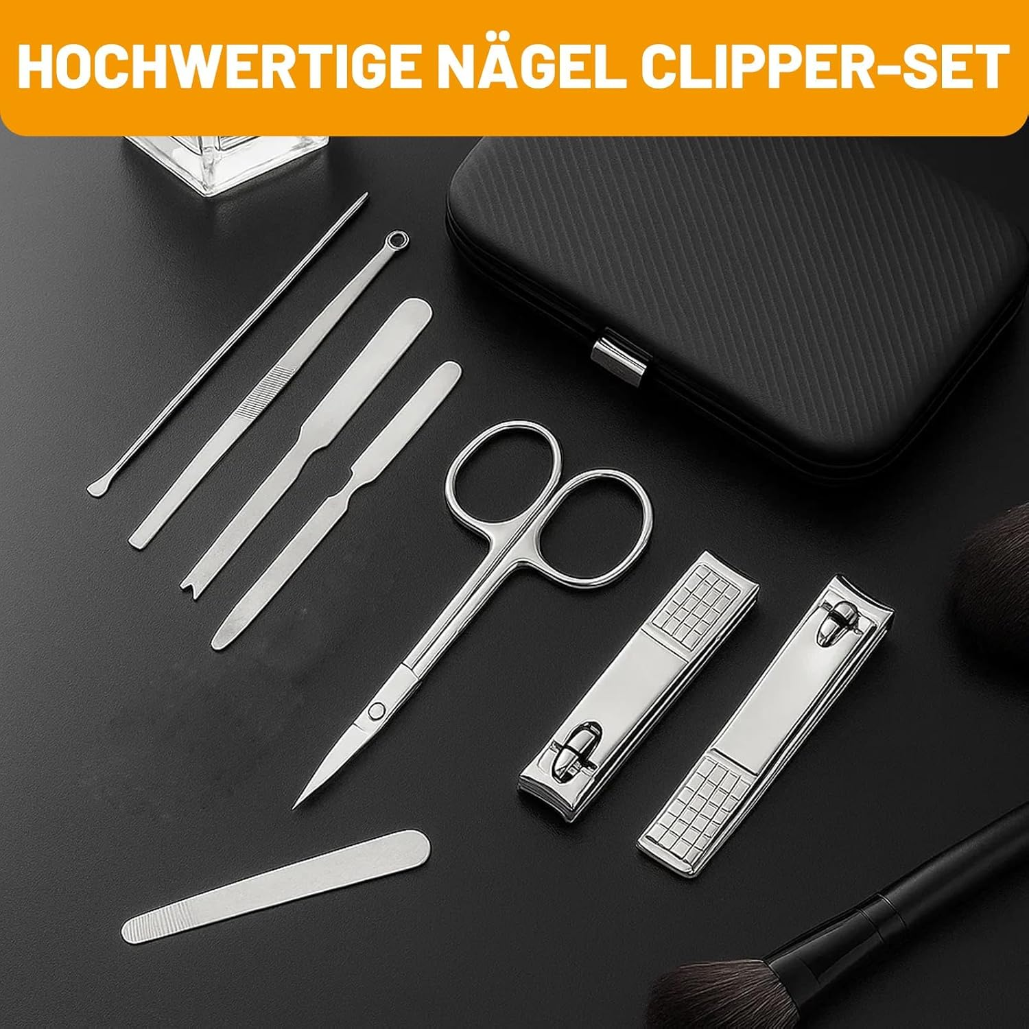 Solymody Nail Expert Nail Set, 9-Piece Manicure Set with Nail Clippers Set, Nail Care Set for Men and Women, Includes 8 Black Nail Scissors and 1 Lockable Nail Clippers image number 6