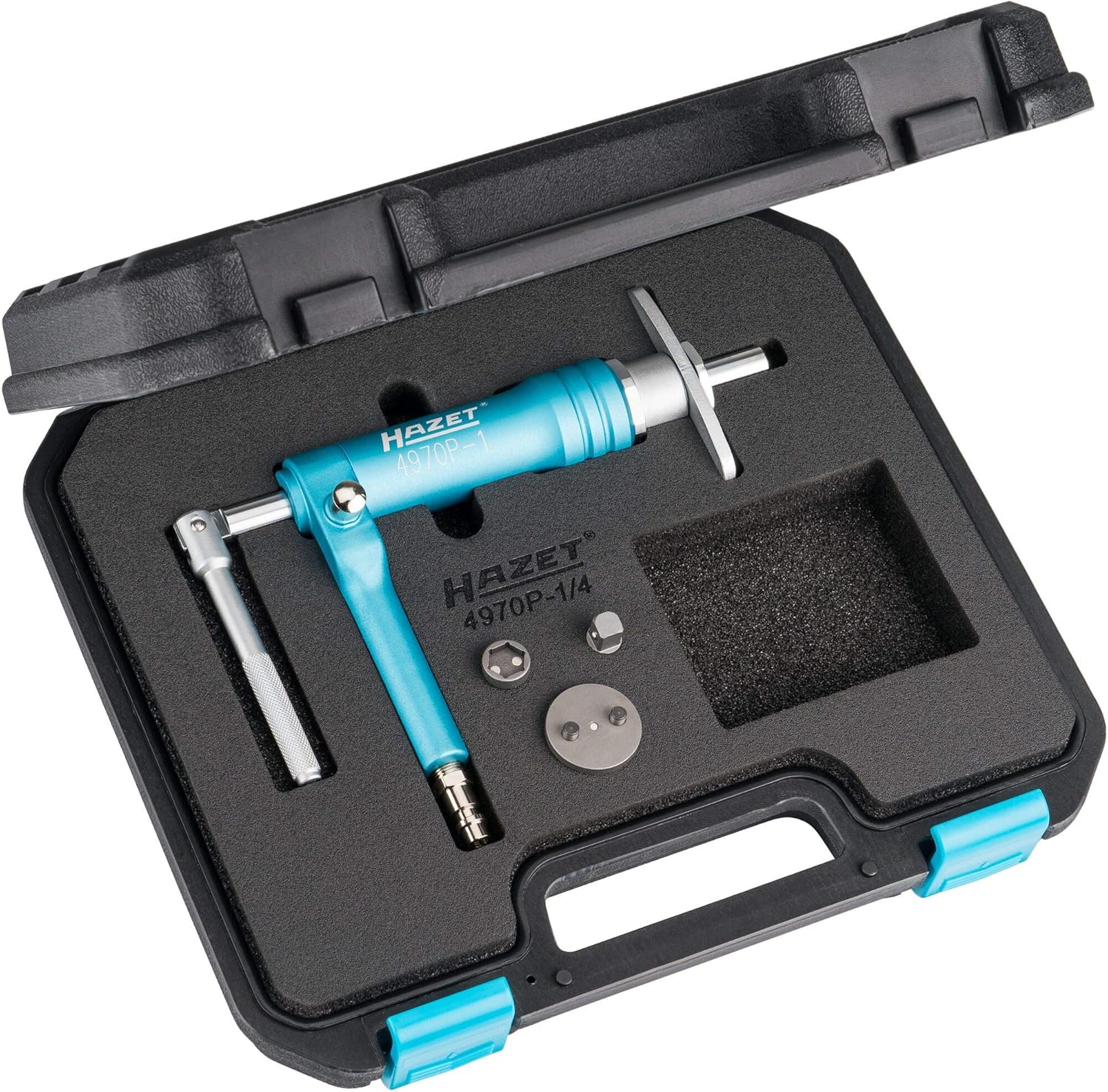 Hazet 4970P-1/4 Car Pneumatic Brake Piston Readjusting Tool Set (4 Pieces) image number 1
