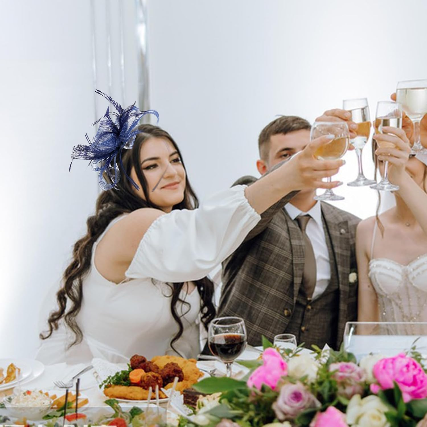 Hat Headband | Fascinator Headwear,Small Hat Mesh Headpieces Hair Accessories for Daily Use Girls Women Outdoor Festival Costume Gathering Social Events Weddings Home image number 3