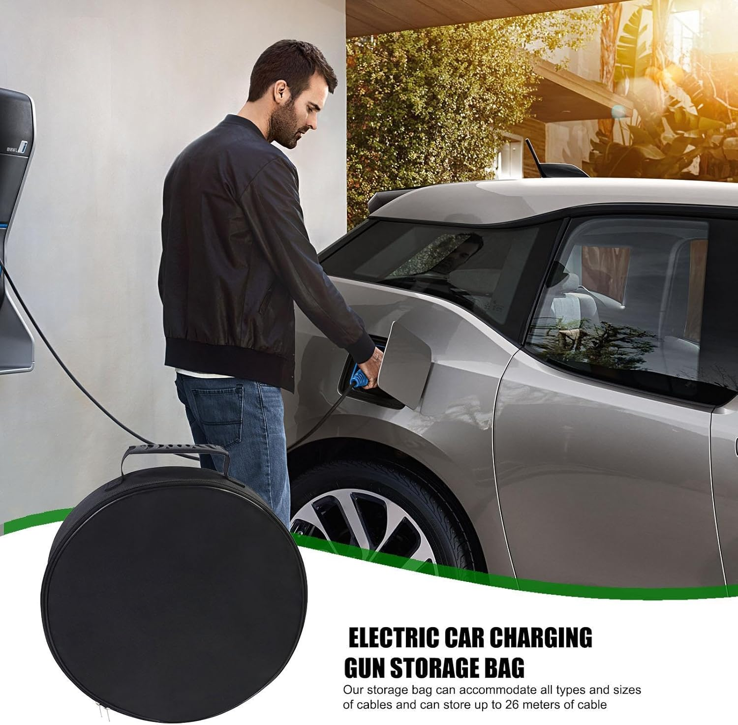 Automotive Jumper Cable Pouch - Excellent Charging Cables Bag, Extension Cable Storage Bag | Organized Car Jumper Cable, Fire Retardant Car Charging Jumper Cables Bag for Extension Charging Cables