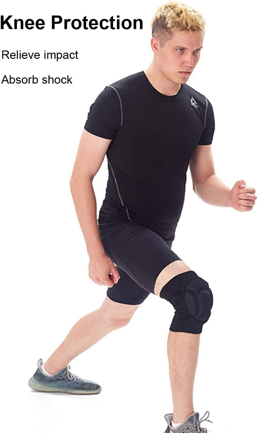 Knee Pads for Women & Men, Basketball Knee Pads Volleyball Knee Pads for Women Men Wrestling Knee Pads Wrestling Gear, Crash Pad Snowboarding Gear Knee Protector Soft Knee Pads for Work (Black) image number 4