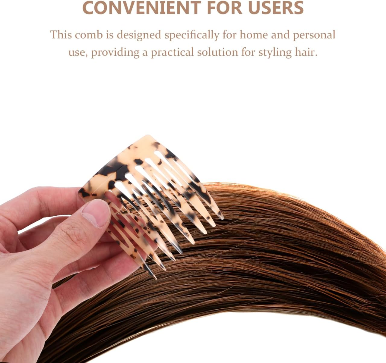 FRCOLOR Hair Side Comb for Women Lightweight Acetate Sheet Small Hair Comb Slides Stylish Styling Accessory for Fine Thin Daily Wear and Parties - As Shown1X2Pcs image number 5