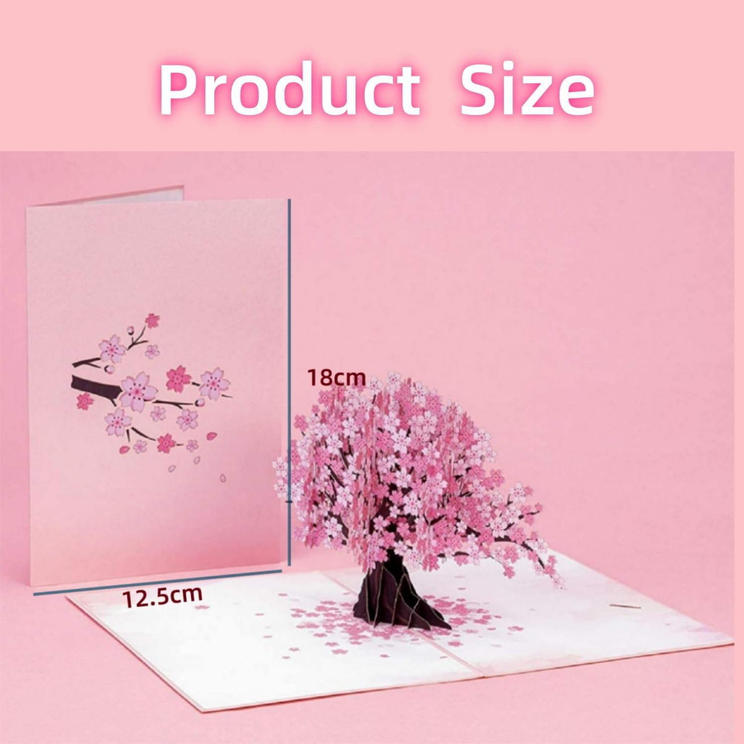 MEZOKUCEL 3D Cherry Blossom Pop up Card, Romantic Handmade Card Greet for Birthday, Wedding, Anniversary, Mothers Day, Thank You Card, All Occasion Includes Envelope and Note Tag image number 2