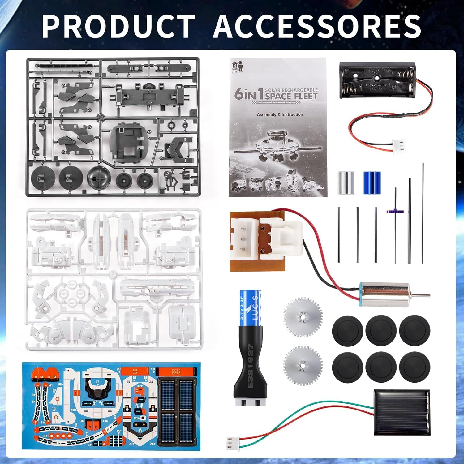 TEMI Projects for Kids Ages 8-12, Science Kits for Boys 8-14, 6-In-1 Solar Robot Space Toys Building Science Kits Gifts 7 8 9 10 11 12 13 Year Old Boys Girls Teen image number 2