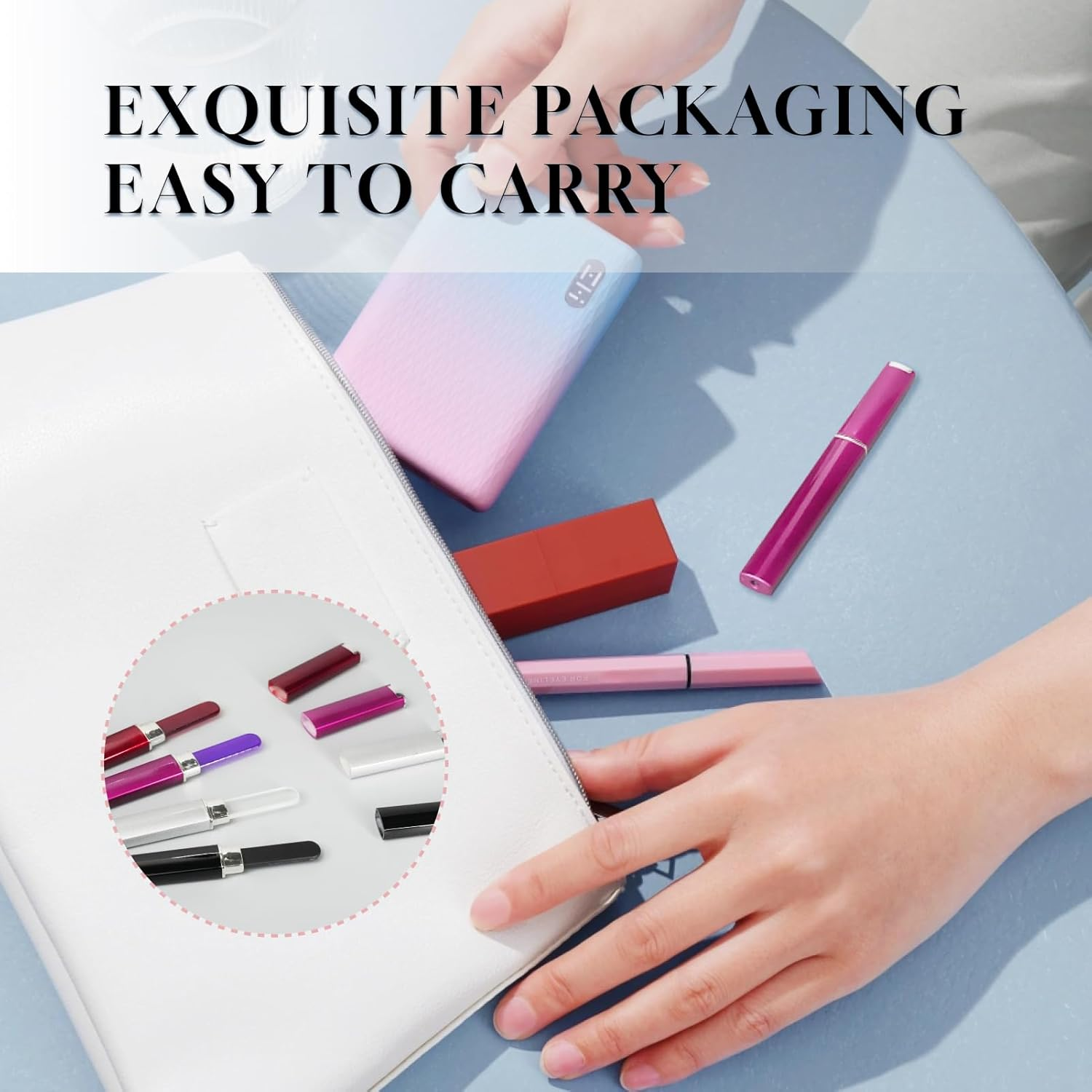 ​Fortuneglobe 4 Pcs Crystal Glass Nail File Set with Protective Case | Professional Double-Sided Etched Czech Glass Nail File for Natural Nails | Gentle Nail Care Tool | Stocking Stuffers & Unique Gifts for Women & Adults​​ image number 4