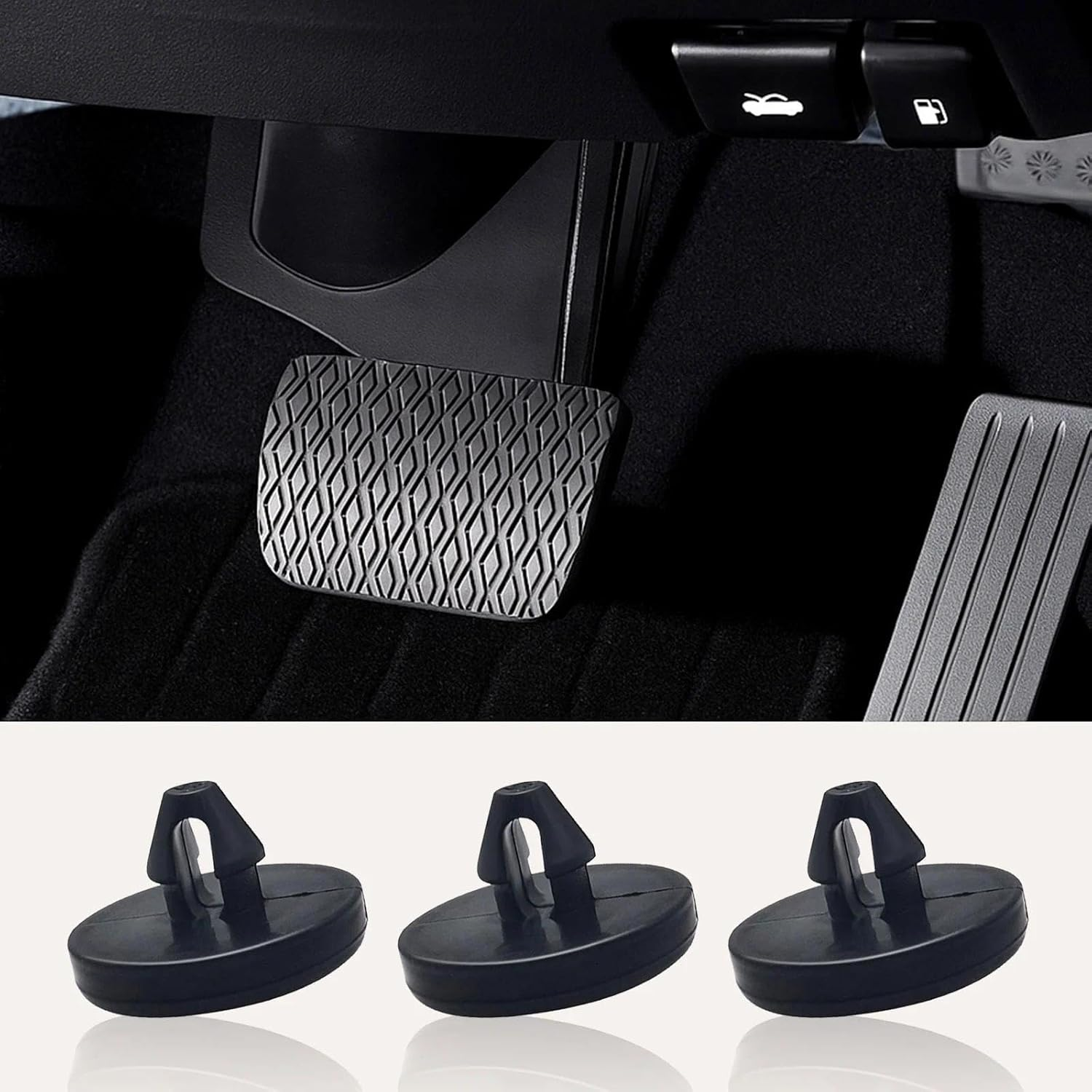 Brake Pedal Stopper 4 PCS, Car Truck Auto Brake Pedal Pad, Universal Fit, Compact Size, Durable Design, Light Switch Stopper, Compatible with Most Cars, Black, Easy to Use, Replacement Part &ndash; Ruibex
