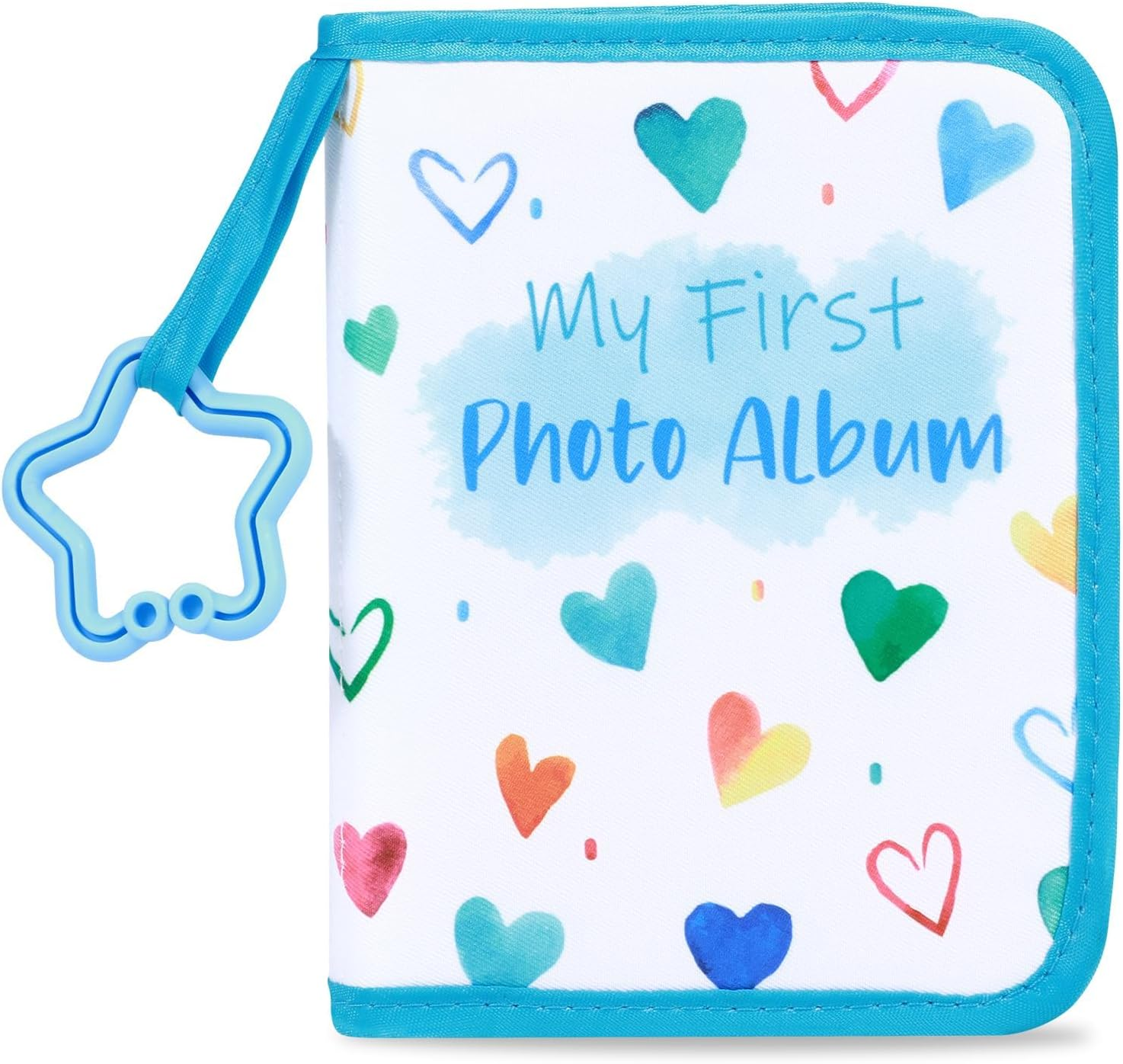Baby'S My First Family Album Soft Photo Cloth Book Blue Heart My First Book of Photos Baby Memory Album Gift Holds 4X6 Pictures for Babies Newborn Toddler & Kids Baby Shower image number 6