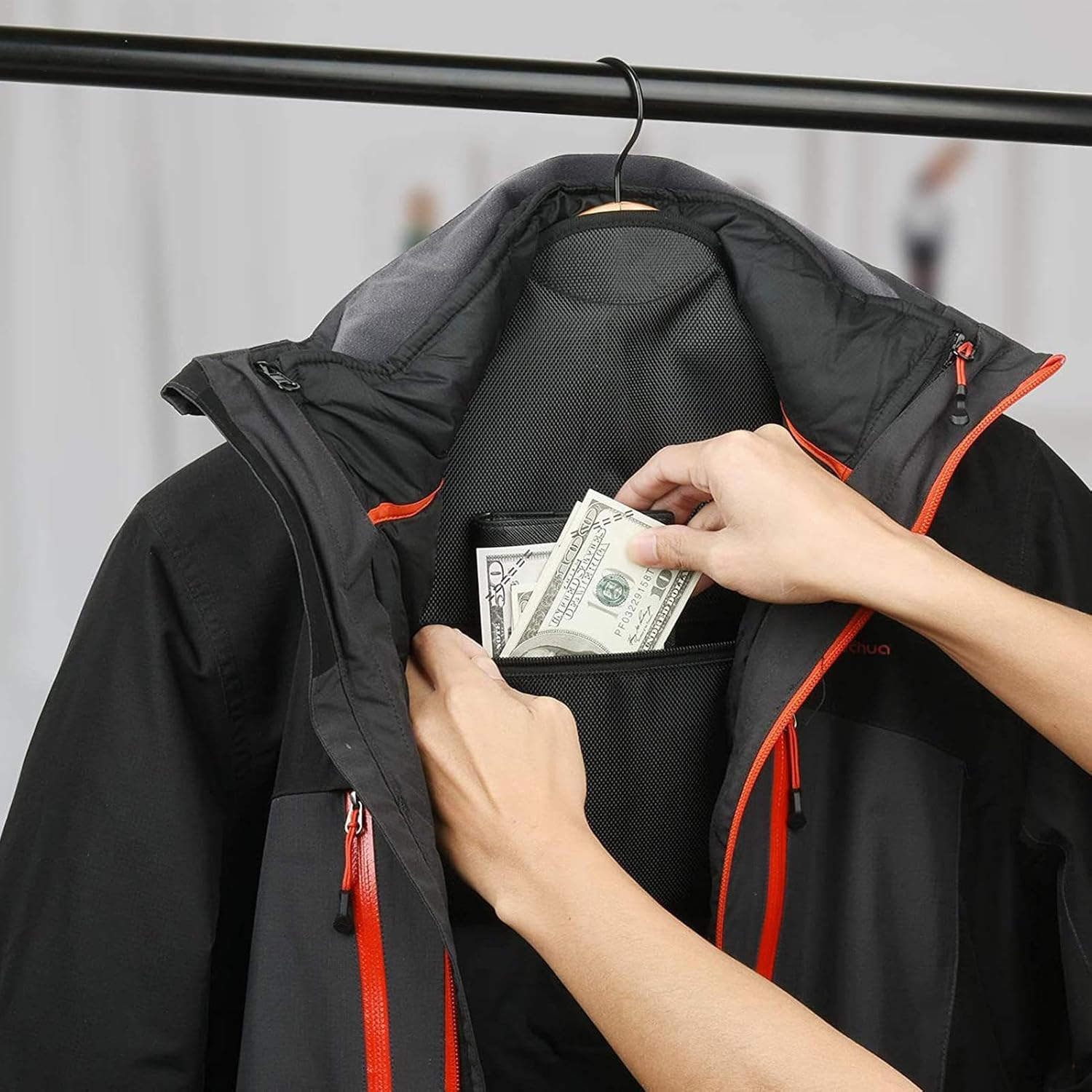 Hanger Fireproof Safe - Scret Document Holder| Secrtt Pocket to Valuables | Waterproof Hidden Pocket Saf-E | Hanger Secrt Compartment for Home or Travel image number 4