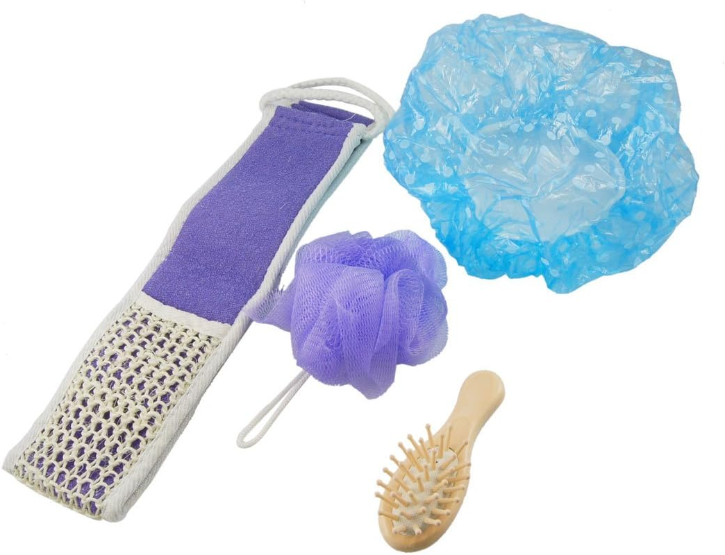 Ruilogod Purple Bath Shower Massage Towels Hair Brush 4 in 1 Bathing Tool (Id: B5F 8Ed Fa2 5Cd Cc5