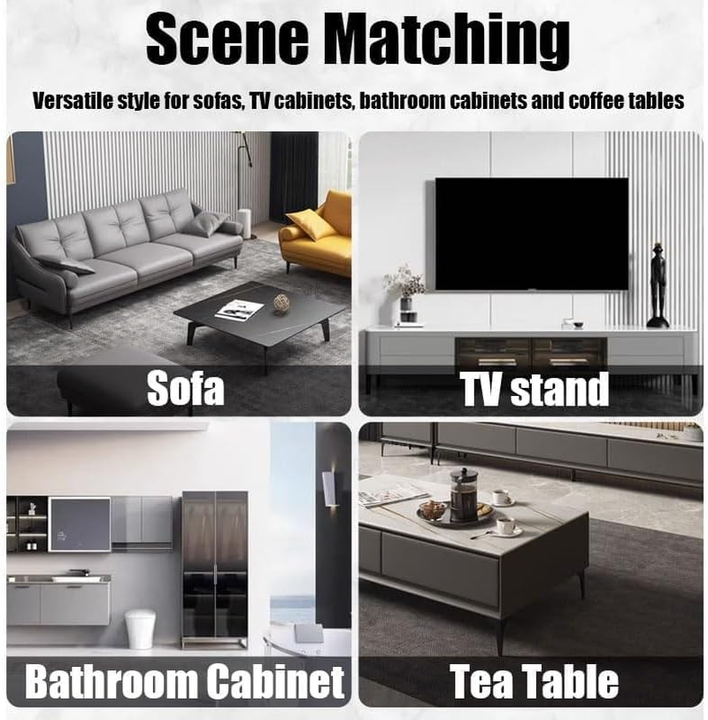 Furniture Leg Metal Set of 4, Black Modern Iron Diamond Triangle Furniture Feet DIY Alternative Suitable for Cabinets Cupboards Sofa Chairs Ottomans Desks Etc. (Black, 18Cm) image number 6