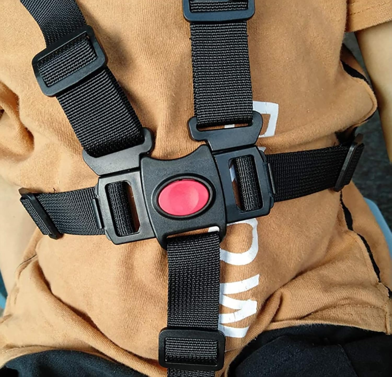 PRWERIF Wheelchair Seat Belt, Child Safety Straps Chairs Five-Point Safety Buckle Cart Fixing Belt Wheelchair Seatbelt Adjustable Straps 2Pcs (Color : 3Pcs) image number 4