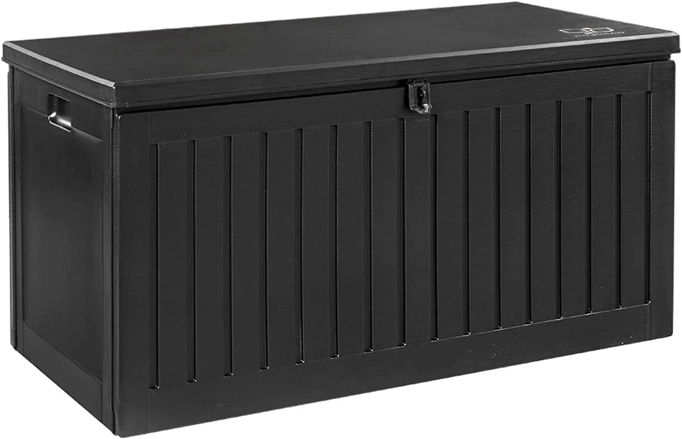 Gardeon Outdoor Storage Box Container Cabinet Bench, 270L Large Lockable Tool Toy Deck Boxes Chest Garden Shed Storages Ottoman Chair Seat Patio Indoor Furniture, Perfect for Water-Resistant Black image number 4