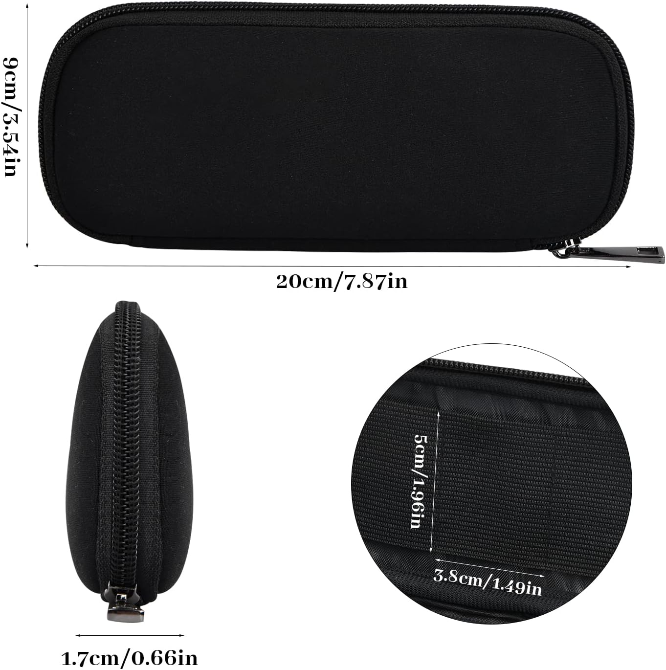 Black USB Flash Drive Storage Bag 10 Slots Portable Hard Drive Case Organizer Waterproof Neoprene Electronic Accessories Bag Holder for Jump Drives/Pen Drive/Thumb Drive/Memory Stick