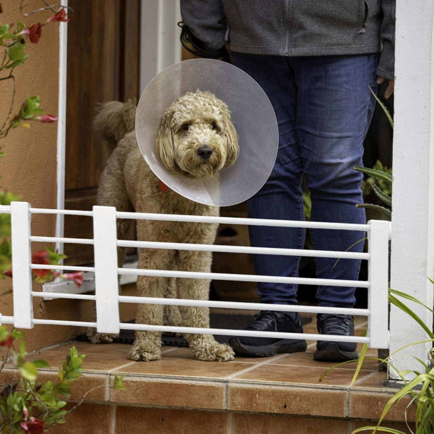 Geugecy Gates for Dogs Indoor, Short Dog Gate, Pet Safety Gate, Easy Installation Gate, Low Safety Retractable Gate for Puppies and Pets, Retractable Wide Child Safety Low Pet Gates image number 5