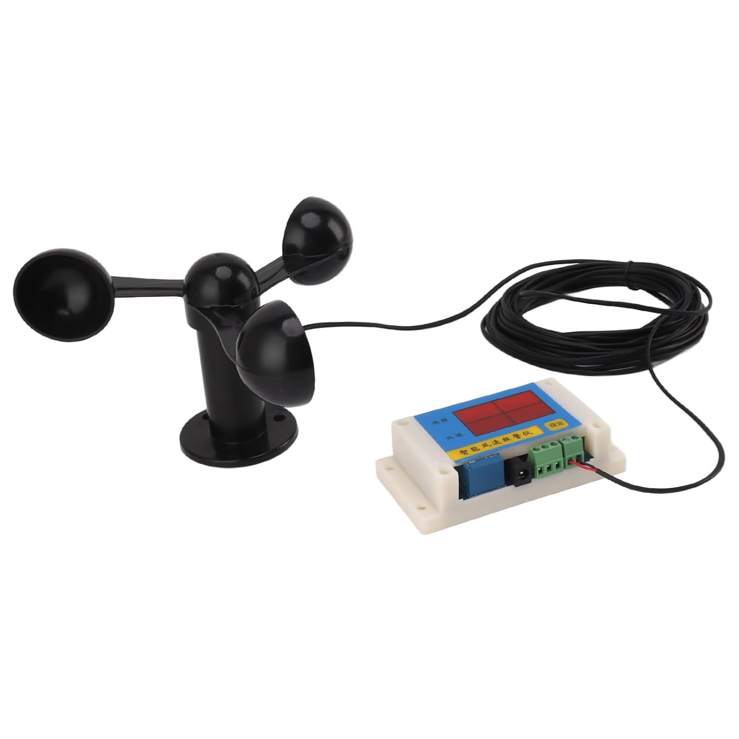 Weather Stations and Accessories,Weather Station Wind Speed Alarm Tower Crane Aluminum Alloy Wind Cup Wind Speed Alarm Tower Crane Anemometer 5V