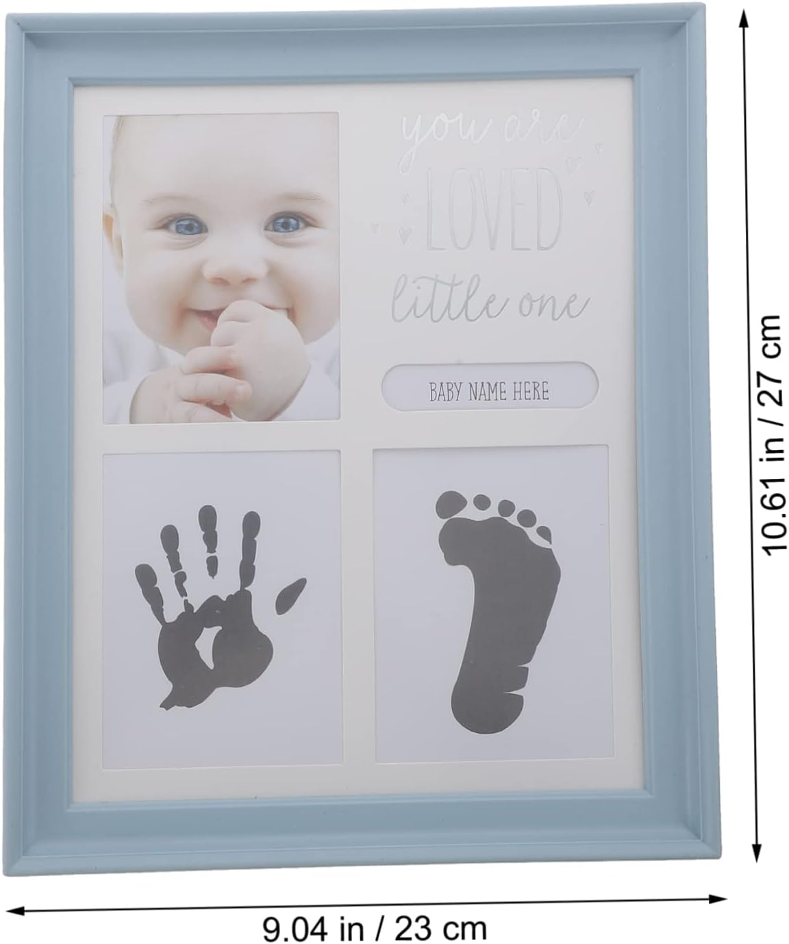 Kisangel Baby Hand and Footprint Inkpad Kit Photo Frame Newborn Keepsake Frame Artistic Display Plastic image number 1