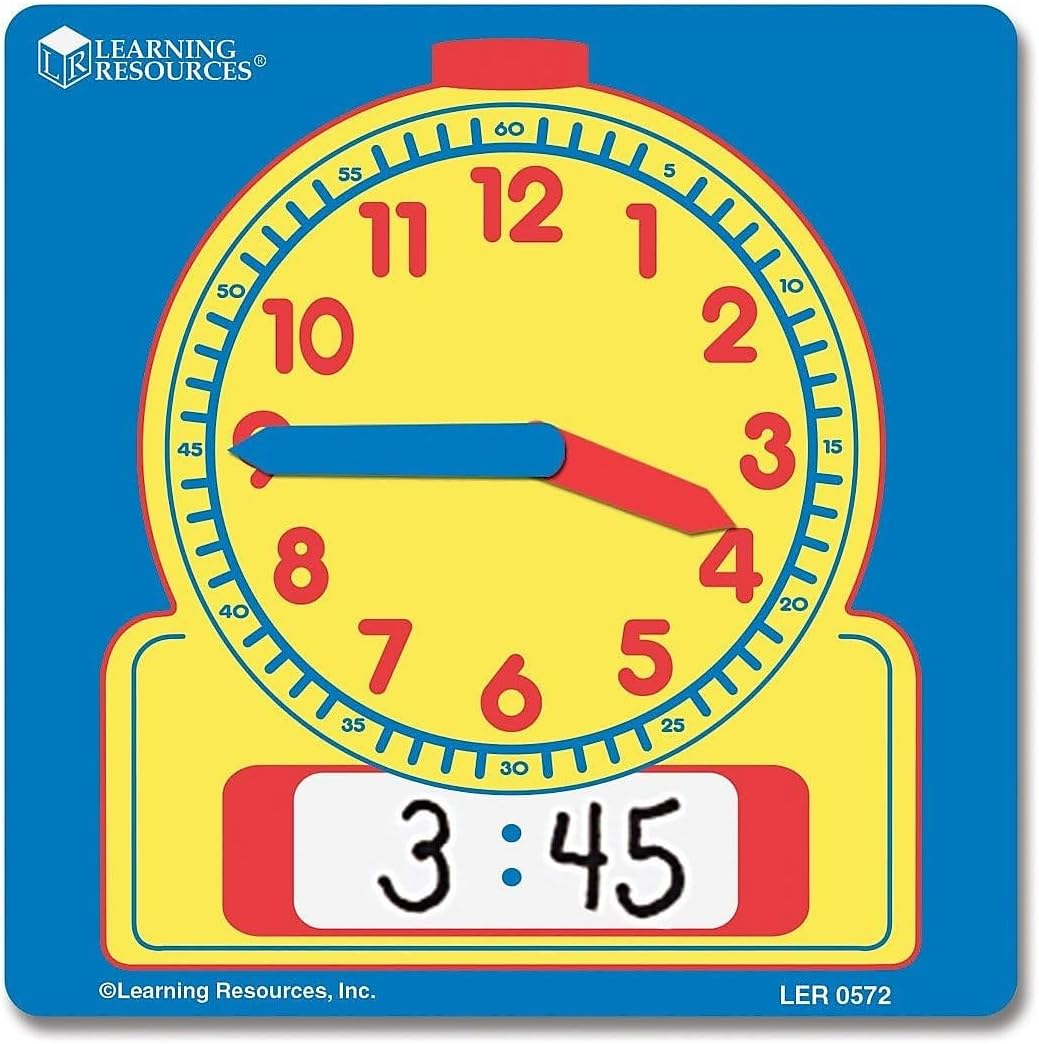 Learning Resources Write and Wipe Student Clocks, Help Kids Practice Time, Clocks for Kids, Write and Wipe Clocks, Homeschool, Classroom, Set of 10 image number 2