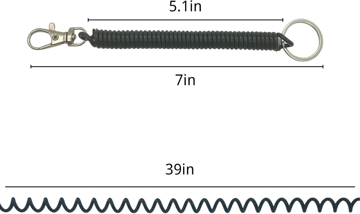 LIGHUFEIC 10 Pack Retractable Coil Springs Keychain Coil Cord Key Chain Holder Lanyard Lobster Clasp and Spiral Lanyard Keep Keys Safe, Prevent Losing