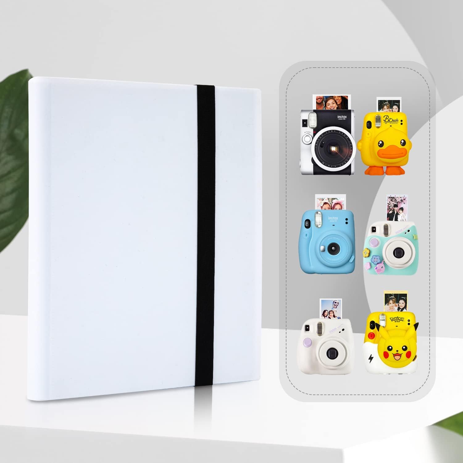 Photo Albums, 360 Pockets Mini Album for Fujifilm Mini 7S 8 8+ 9 25 26 50S 70 90 Instant Camera Name Card,Photo Book for Polaroid PIC-300P/Z2300, White image number 1