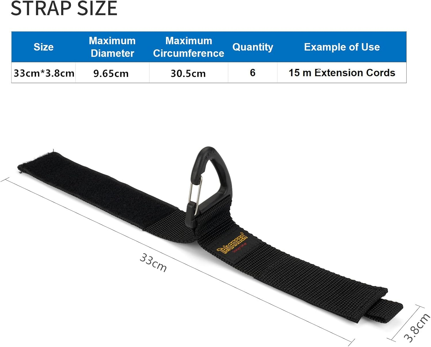 Extension Cord Organizer and Hanger (6-Pack), Trilancer Hook-And-Loop Storage Straps with Triangular Buckle to Hang on Walls for Cables, Wires, Rope, Hoses, Organization for Home, Garage or Workshop image number 3