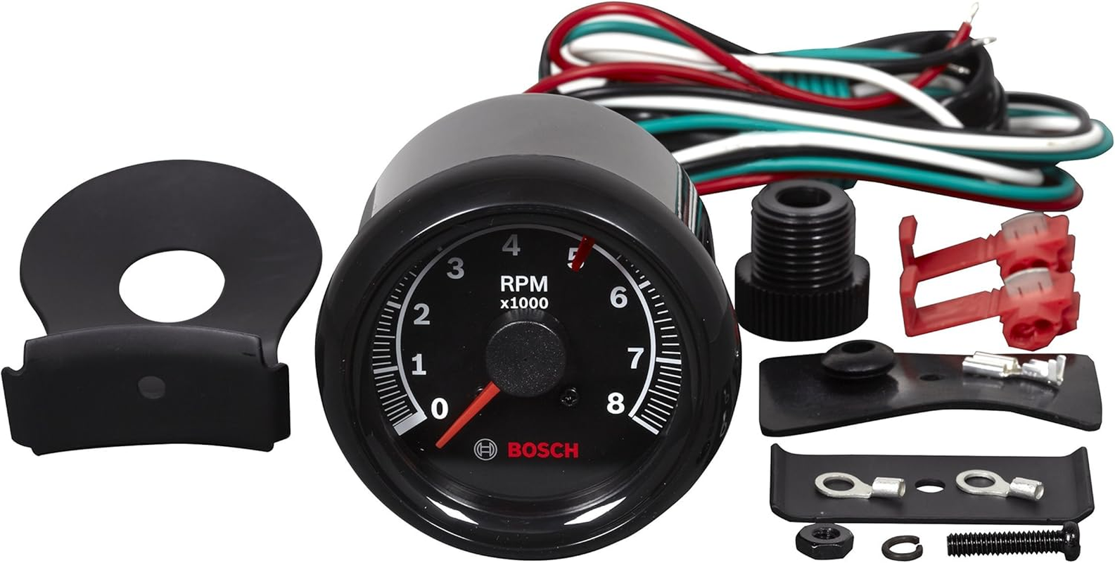 Bosch SP0F000025 Sport II 2-5/8" Tachometer (Black Dial Face, Black Bezel)
