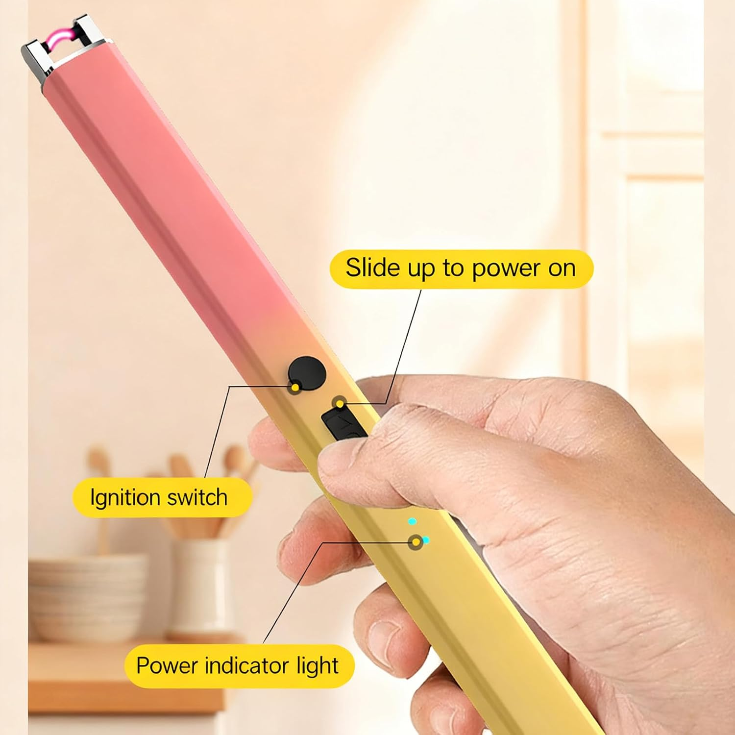 2 Pieces of Candle Electric Lighters, Rechargeable Lighter, Candle Lighter for Light the Candlese. Electronic Pulse Ignition(Gradient Light Blue, Gradient Green)