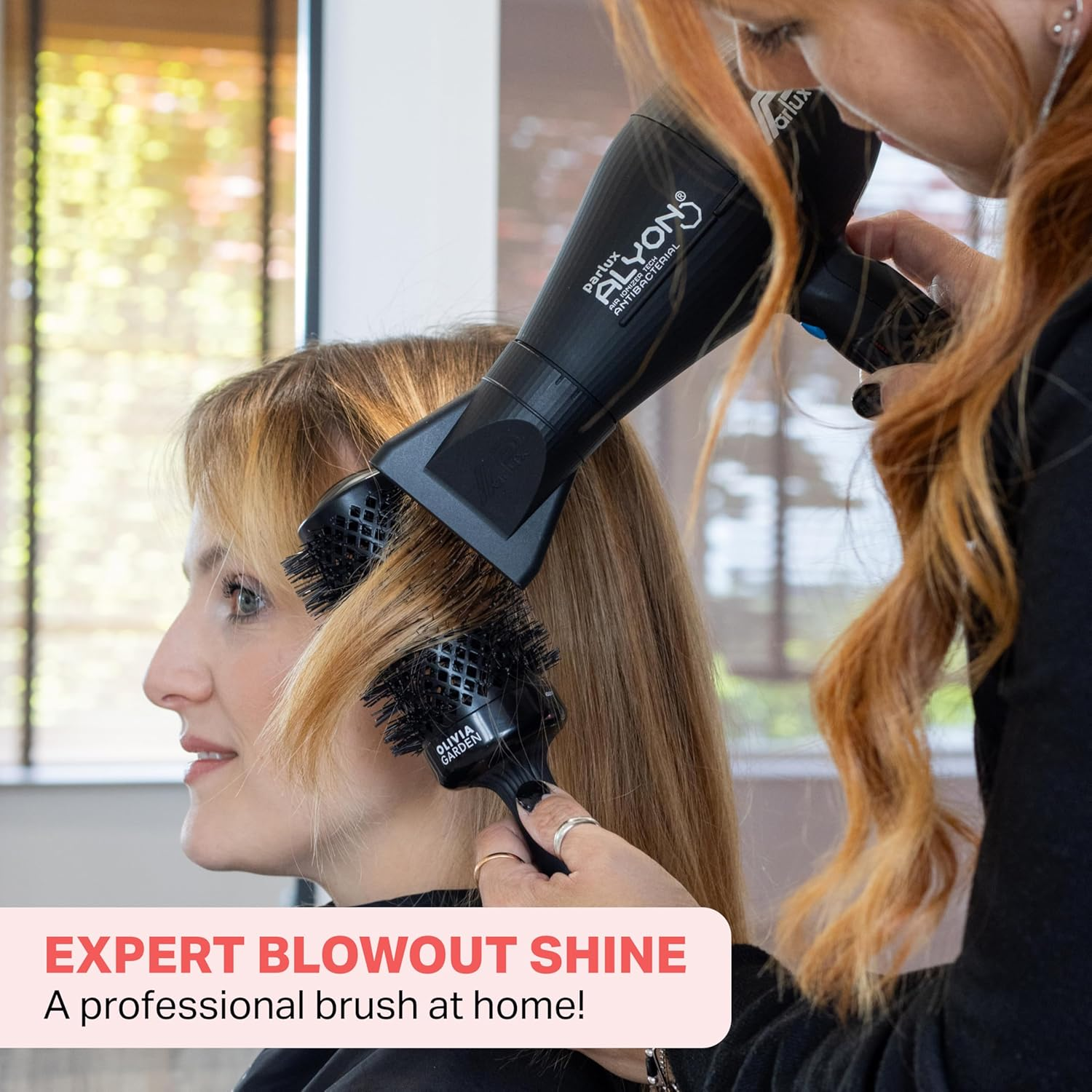 Olivia Garden Expert Blowout Shine &ndash; Black - 55 - Ceramic Coated round Brush for Smooth Blowout, Frizz-Free Hair & Radiant Shine image number 6