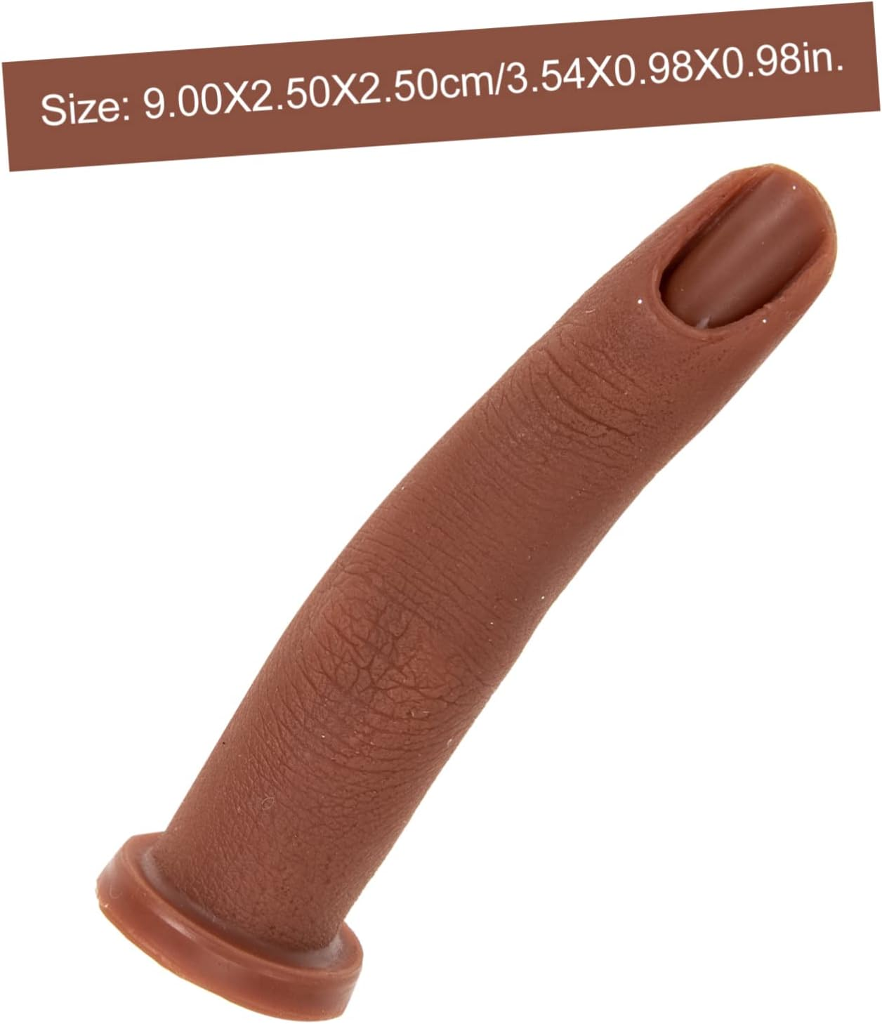 Healeved Nail Art Training Fake Finger to Practice Realistic Nail Practice Hand Sturdy Silicone Prosthetic - Brown image number 1