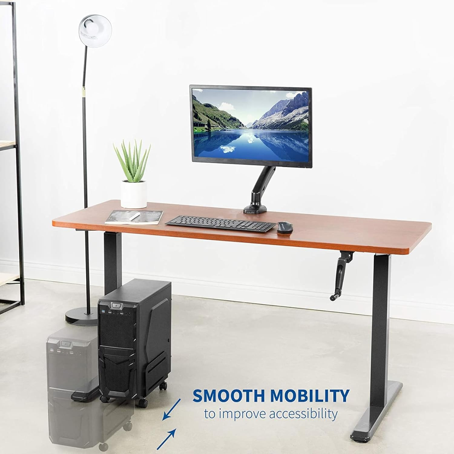 Mobile Computer Tower Rolling Stand PC CPU Case Wheels Holder Cart Desktop ATX Adjustable Caster ACA-CPB-4 image number 6