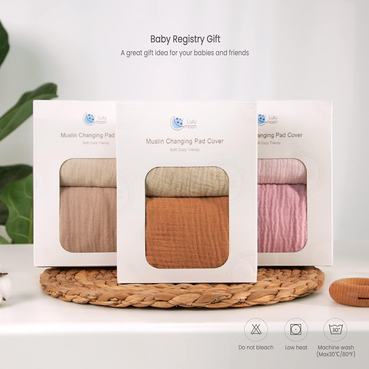 Lulumoon Baby Changing Pad Cover: Muslin Diaper Changing Table Pad Cover - Changing Pad Sheets for Girls Boys (Cream & Sand) - Autumn Leaf image number 7