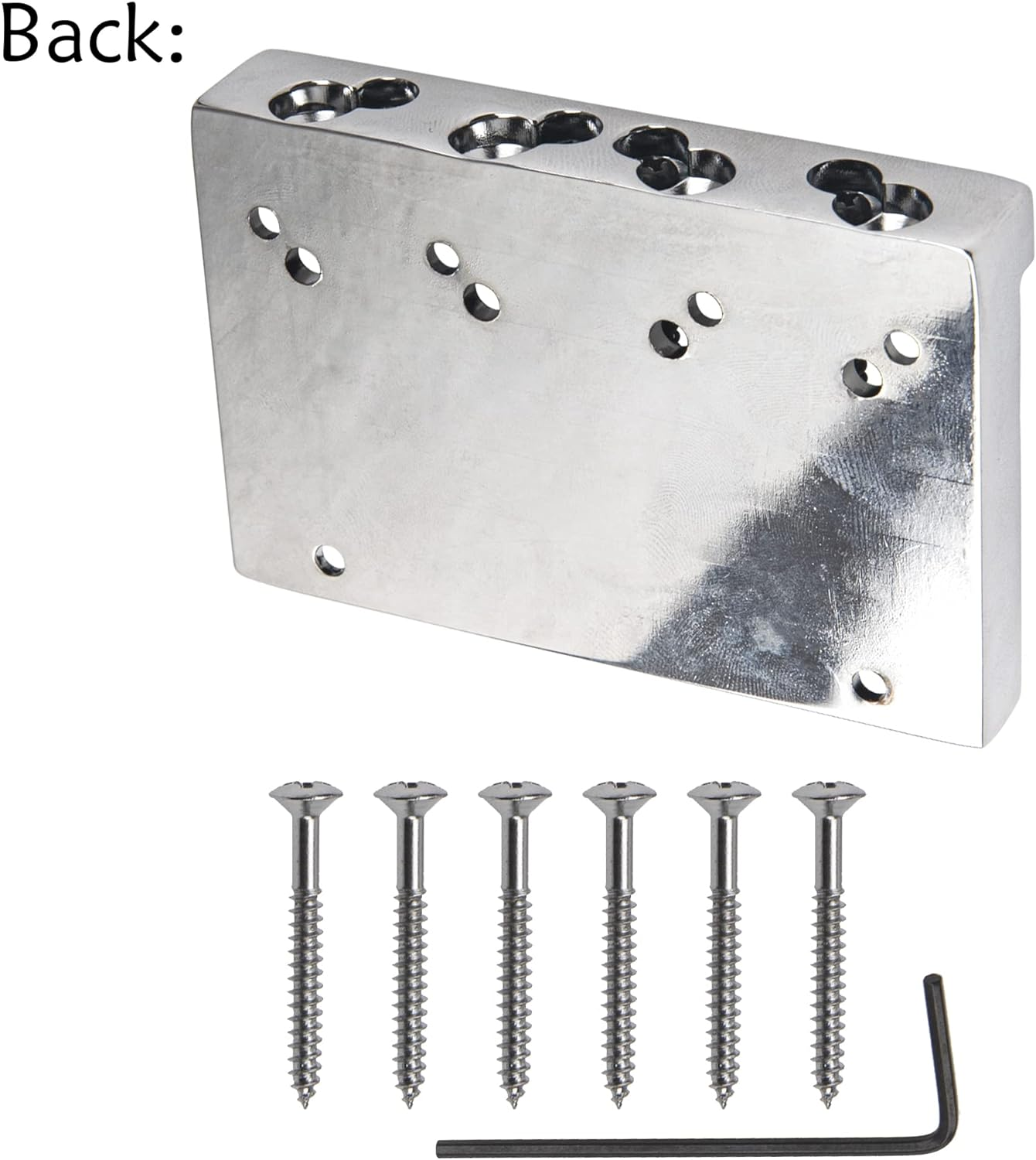 1Pcs 4 String Electric Bass Bridge High-End Roller Saddles Bridge Tailpieces Suit Compatible with Bass Guitar Accessories (Silver) image number 4