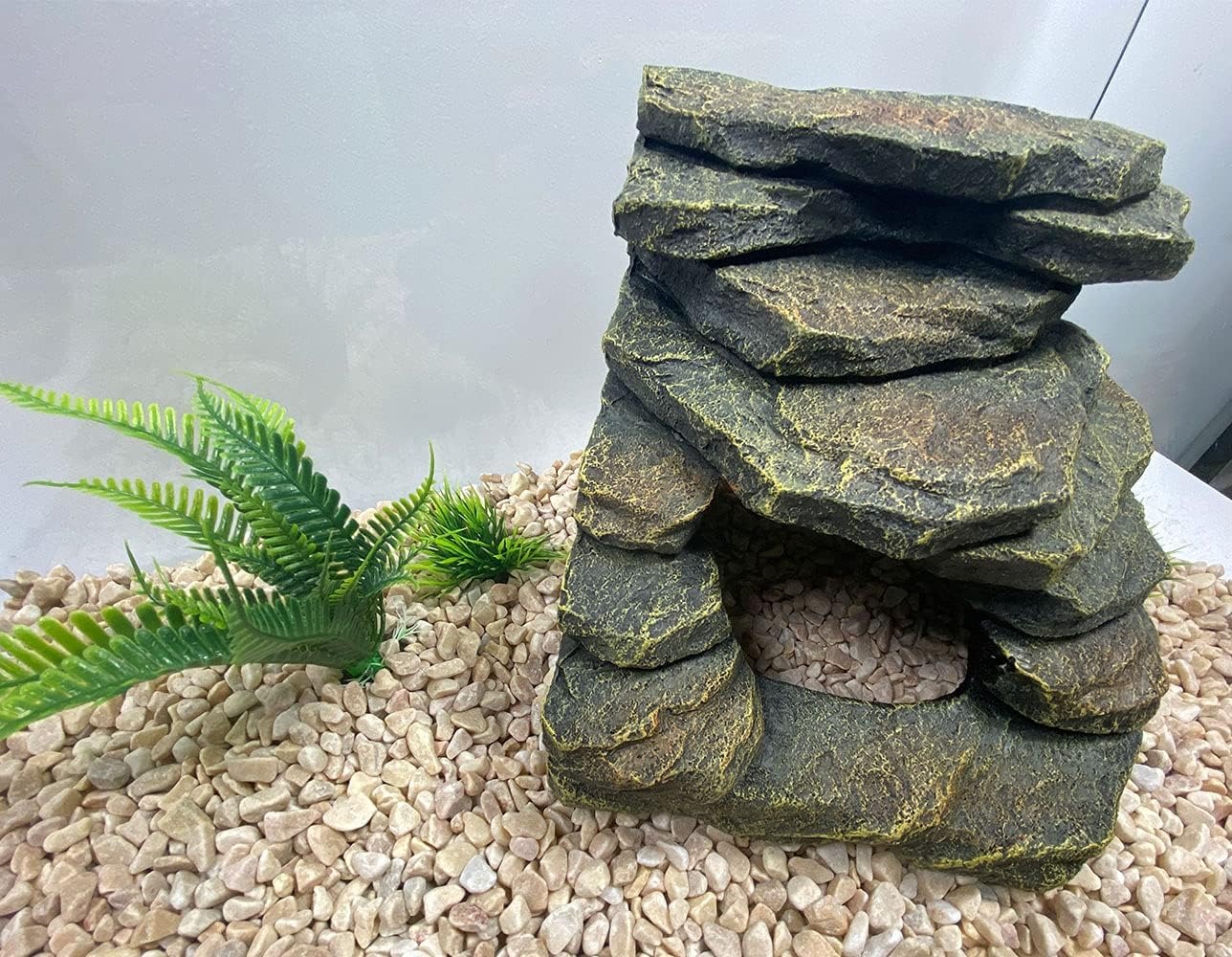 Aquarium Ornaments, Aquarium Mini Skull Skeleton/Aquarium Mini Castle/Aquarium Hippon Cave/Aquarium Rock Stone Cave Decoration, Fish Tank Decoration Landscape Hiding House image number 4