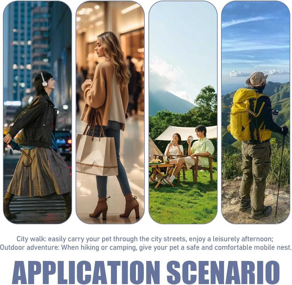 Pet Carrier Backpack, Breathable Mesh Fabric Drawstring, Dog Harness with Adjustable Shoulder Straps, Convenient to Carry, Outdoors, Walking, Travel, Outings, Pet Supplies, L image number 5