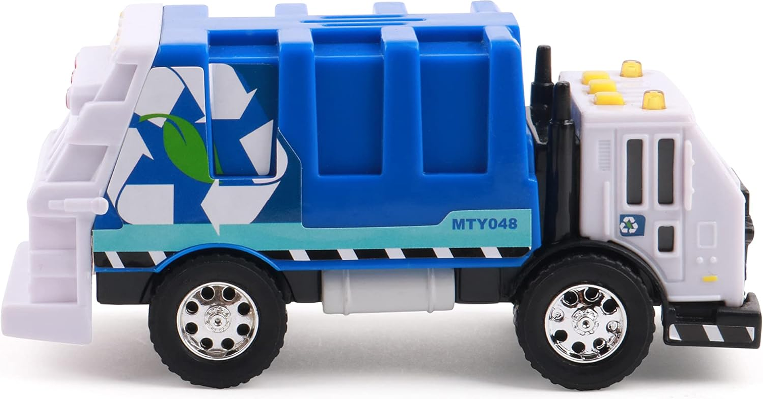 Mighty Fleet Toughest Minis 5" Garbage Truck Toy W/Lights & Sounds, Realistic Design & Batteries Included - Age 3+ image number 6