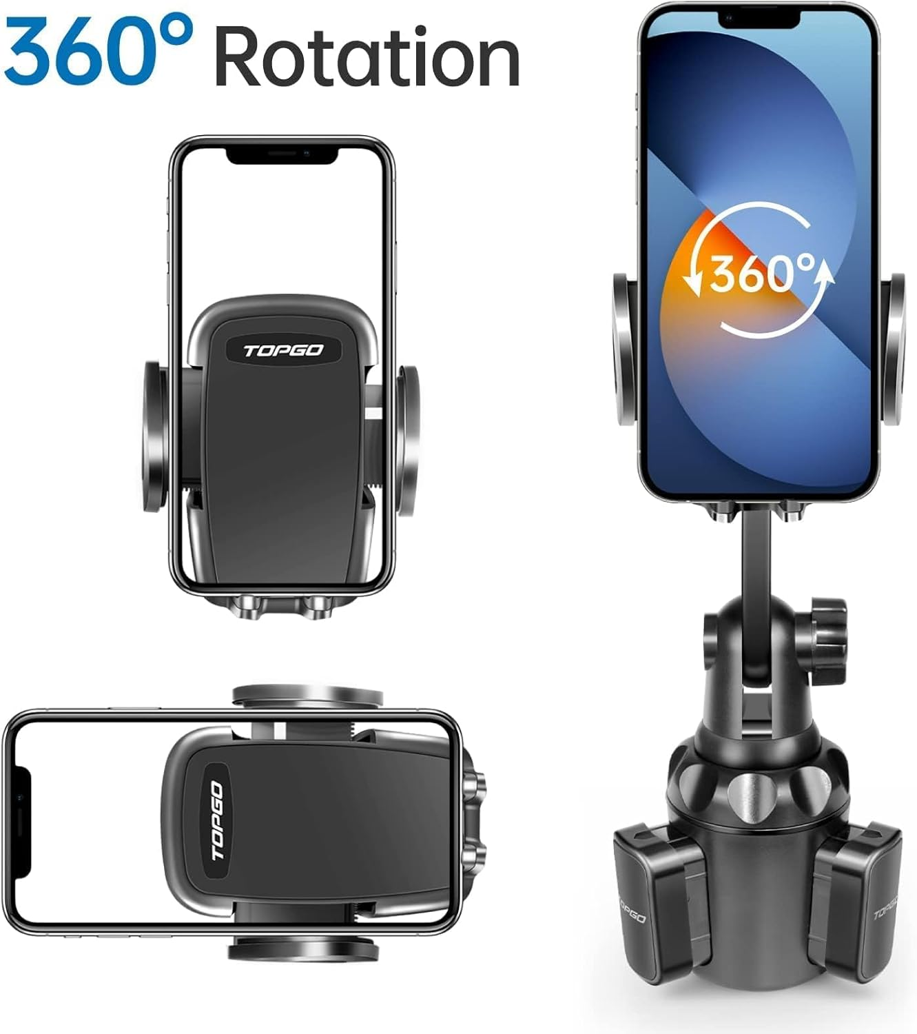 Car-Cup-Holder-Phone-Mount Adjustable Pole Automobile Cup Holder Smart Phone Cradle Car Mount for Iphone 11 Pro/Xr/Xs Max/X/8/7 Plus/6S/Samsung S10 /Note 9/S8 Plus/S7 Edge image number 3