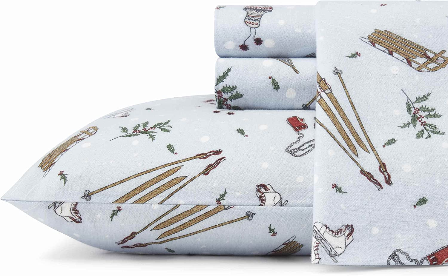 Eddie Bauer - Twin Sheets, Cotton Flannel Bedding Set, Brushed for Extra Softness, Cozy Home Decor (Snow Days, Twin) image number 1