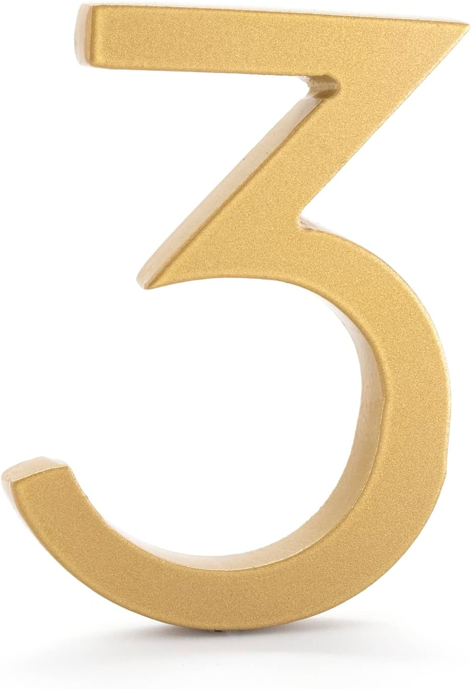 Montague Metal Products MHN-12-F-GD1-3 Solid Brushed Aluminum Modern Floating Address House Numbers, 12", Powder Coated Gold image number 1